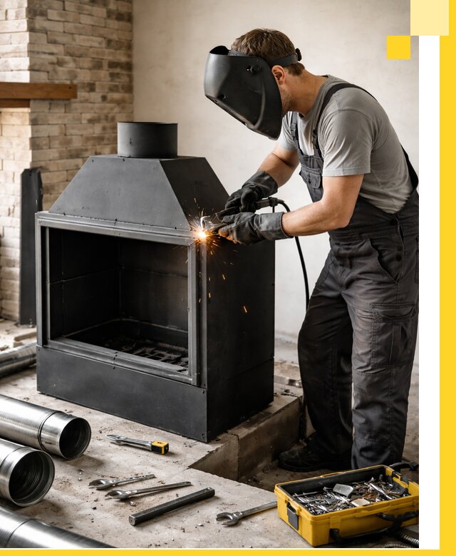 Продажа и установка металлических каминов в Острогожске под ключ