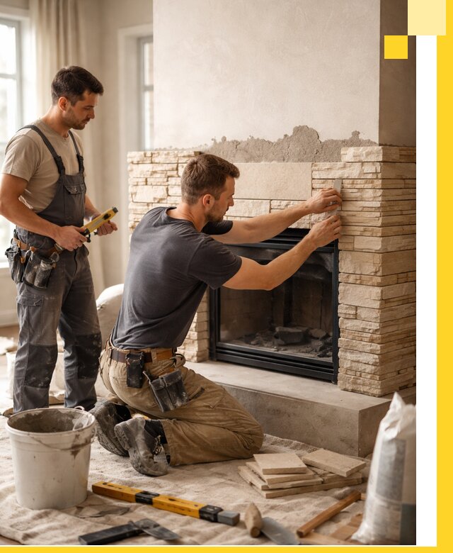 Установка и монтаж каминов для загородного дома в Острогожске