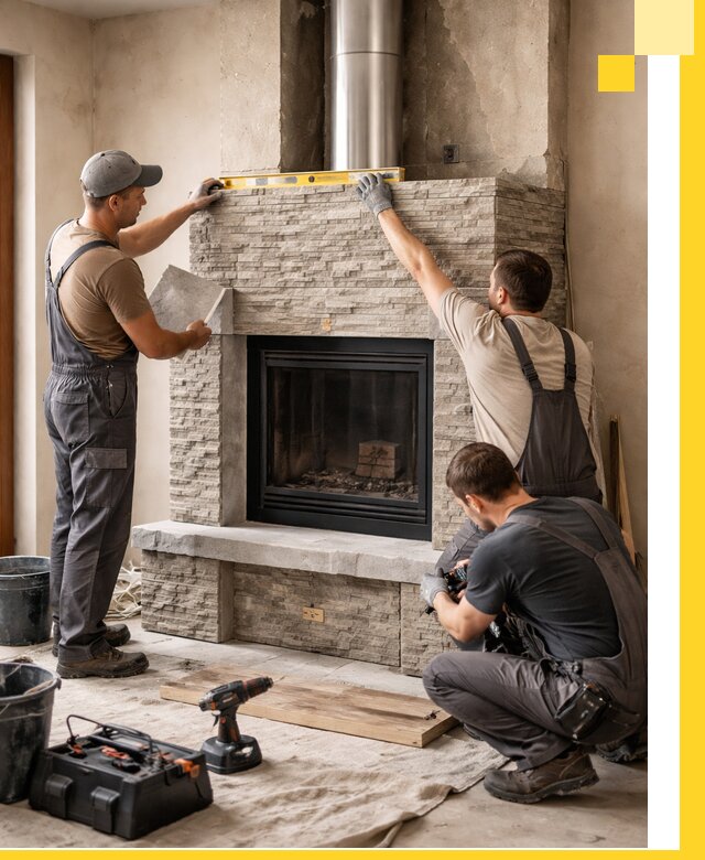 Профессиональный монтаж каминов под ключ в Острогожске для дома