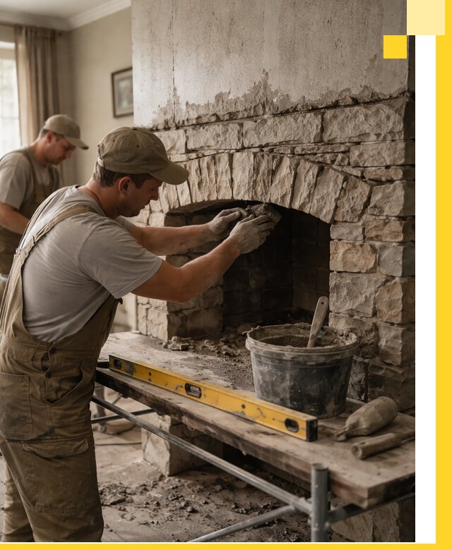 Изготовление каминов под ключ в Острогожске, монтаж и отделка