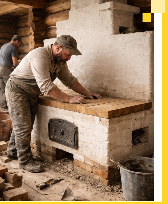 Проектирование и установка русской печи с лежанкой в Острогожске