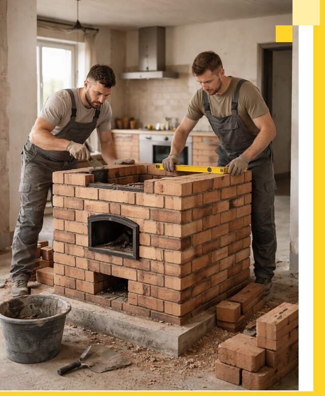 Установка и монтаж печей в частном доме в Острогожске под ключ