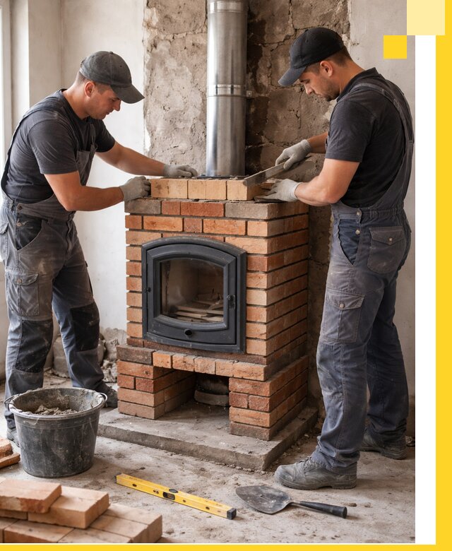 Монтаж печи камина под ключ в Острогожске с гарантией и пусконаладкой