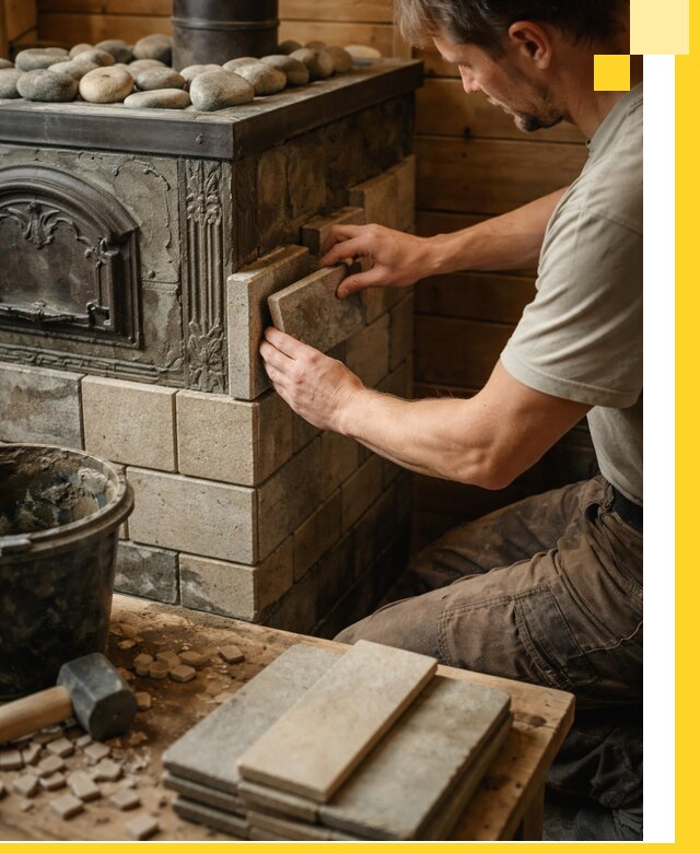 Облицовка банных печей в Острогожске профессиональная отделка