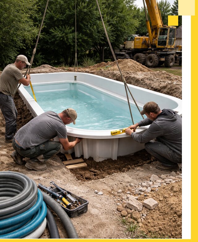 Установка и монтаж композитных бассейнов под ключ в Острогожске