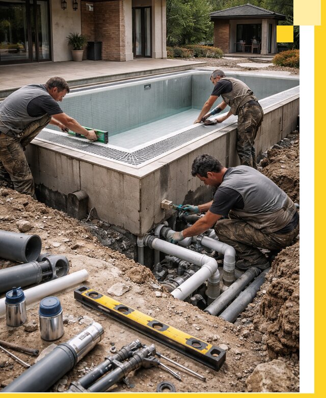 Строительство переливных бассейнов в Острогожске под ключ