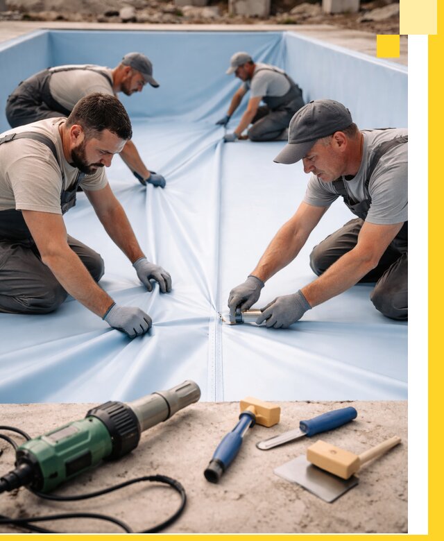 ПВХ пленка для бассейнов с монтажом и гарантией в Острогожске