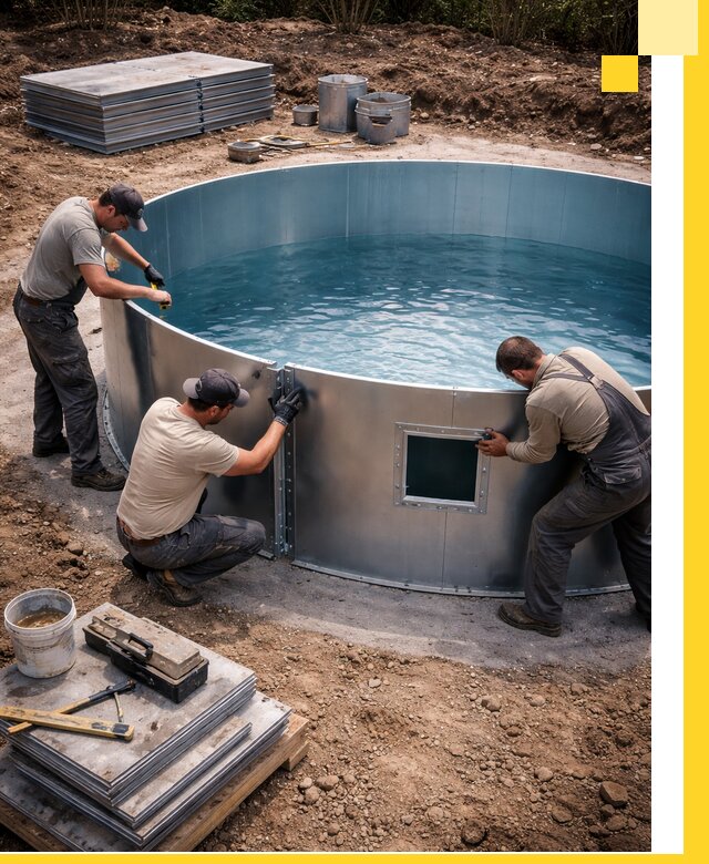 Круглые бассейны под ключ в Острогожске проектирование и монтаж