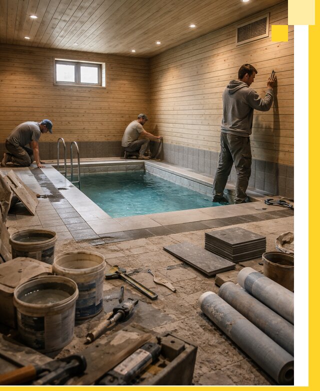 Строительство бани с бассейном и сауной под ключ в Острогожске