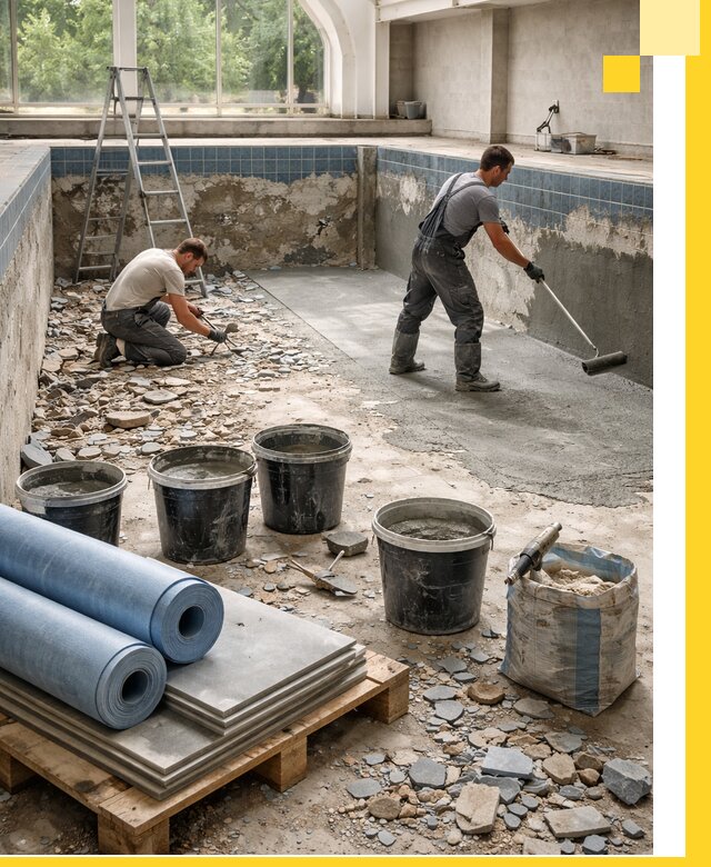 Реконструкция бассейнов в Острогожске: ремонт, гидроизоляция