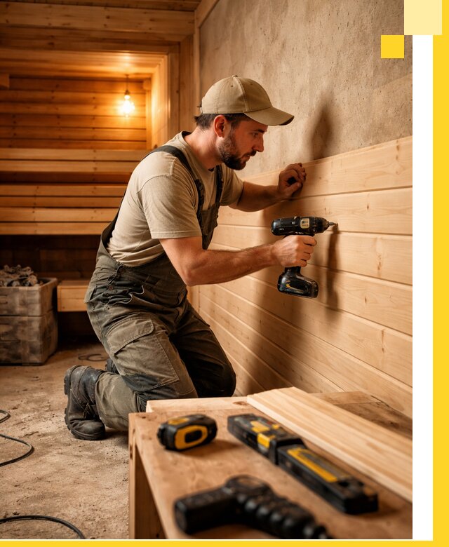 Профессиональная внутренняя отделка бани в Острогожске под ключ