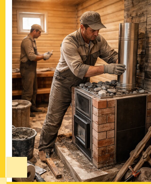 Монтаж печи в бане под ключ в Острогожске от 20862 р. | ЭриданСтг