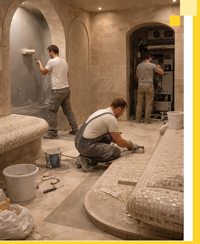 Строительство бани с хамамом и бассейном под ключ в Острогожске