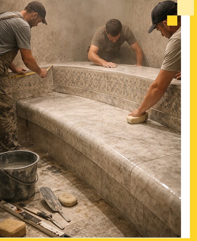 Изготовление и установка сидений для хамама в Острогожске